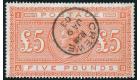 SG137. 1884 £5 Orange. Choice superb fine well centred used...
