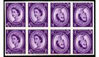 SG546 Variety. 1956 UNIQUE tete-beche imperforate block of 8...