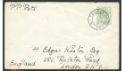 SG C3. 1921 Cachet III. G.B. Ed. VII 1/2d Green, tied to cover t