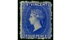 SG38. 1881 4d Bright blue. Very fine and fresh mint...