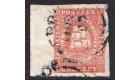 SG11. 1853 1c Vermilion. Sheet marginal used...