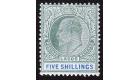 SG52. 1904 5/- Green and blue. Superb fresh mint...