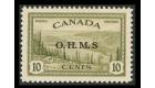 SG O166a. 1949 10c Olive-green. Missing stop after 'S'. Brillian