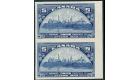 SG329 Var. 1933 5c Blue. 'Imperforate Pair'. Brilliant U/M mint.