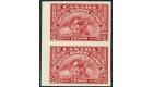 SG S8. 1935 20c Scarlet. 'Imperforate Pair'. U/M mint marginal p