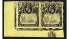 SG15c. 1924. 4d Grey-black and black/yellow.  "Cleft rock".  Cor