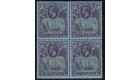 SG113. 1922 15/- Grey and purple/blue. Brilliant mint block of 4