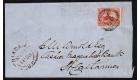 SG22. 1857 3d Red. Superb used on neat cover...