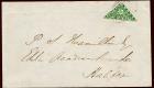 SG6a. 1859 cover to Halifax bearing 6d Deep green 'Bisect'...