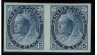 SG157a. 1898 5c Slate-blue. 'Imperforate Pair'. Brilliant fresh 