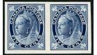 1897 5c Deep blue. Plate proof pair on card...