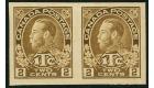 SG239 Variety. 1916 Proof pair on ungummed paper. Superb fresh..