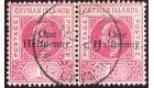 SG17. 1907 1/2d on 1d Carmine. Exceptional used pair...