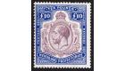 SG99e Variety. 1919 £10 Purple and royal blue. 'Nick in top rig