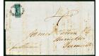 SG4b. 1854 (2d) Greyish slate "BISECT". Entire to Bermuda...