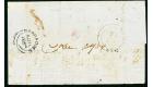 SG4b. 1854 (2d) Greyish slate "BISECT". Entire to Bermuda...