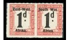 SG D7a. 1923 1d Black and rose. Rouletted. "WES" for "WEST". sup