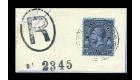 SG186. 1928 10/- Purple/blue. Brilliant fine used on Registered.