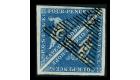 SG4a. 1853 4d Blue. Gorgeous used pair with very large margins..