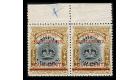 SG146a. 1906 4c on 18c Black and pale brown. No stop after "CENT