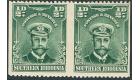 SG1c. 1924 1/2d Blue-green. 'Horizontal Pair, Imperforate Betwee