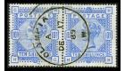 SG183. 1884 10/- Ultramarine. Attractive used pair with 'OLYMPIA