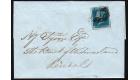 1843. 2d blue, Plate 3. Massive example on neat wrapper...