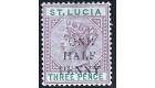 SG53a. 1891 1/2d on 3d Dull mauve and green. Small 'A' in 'HALF'