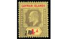 1908. Revenue Stamp. 1d on 4d Black and red/yellow. Superb fresh