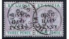 SG56e. 1891 1/2d on 3d Dull mauve and green. Small "A" in "HALF"