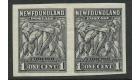 SG222a. 1932 1c Grey. Horizontal pair 'Imperforate'. Superb mint