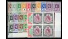 SG126-140. 1954 Set of 15. Post Office fresh U/M blocks of 4...