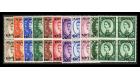 SG120-130. 1957 Set of 11. Brilliant U/M mint blocks of 4...