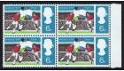 SG694a. 1966 World Cup. 6d Black Omitted. U/M block...