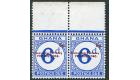 SG D22b. 1965 6p on 6d Bright ultramarine. 'Purple-brown Surchar