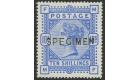 SG183s. 1884 10/- Ultramarine. 'Specimen'. Superb fresh...