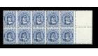 SG21.1899 1/2d on 1d Blue. Superb U/M mint block of 10...