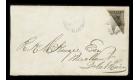 SG41a. 1872 6c Black. 'BISECT'. Small neat cover to Flat River..