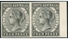 1883. 4d Imperforate Plate Proof pair in black...