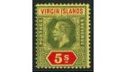 SG77. 1913 5/- Green and red/yellow. Very fine mint with bright 