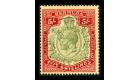 SG53d. 1920 5/- Green and carmine-red/pale yellow. Superb fine u