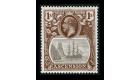 SG18b. 1924 1/- Grey-black and brown. 'Torn Flag'. Brilliant fre