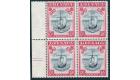 SG163b. 1943 10/- Slate blue and bright carmine (narrow). U/M mi