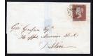 1843. 1d. Red-brown on cover with GREEN Maltese Cross...