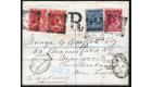 SG65. 1895 Registered envelope to Twickenham, London...