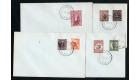SG J1-J7. 1946 B.C.O.F. Japan. Set of 7. All used on envelopes..