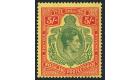 SG141a. 1944 5/- Green and red/pale yellow. Superb U/M mint...