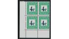 SG D64. 1971 4c Black and pale green. Brilliant U/M block...