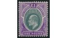 SG32ab. 1907 £1 Green and violet. Brilliant fresh mint...