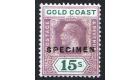 SG100as. 1924 15/- Dull purple and green (Die II). 'SPECIMEN'. B